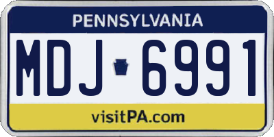 PA license plate MDJ6991