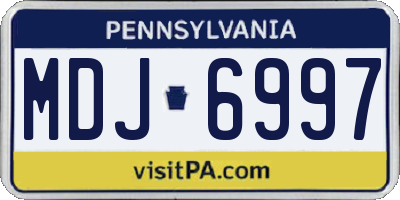 PA license plate MDJ6997