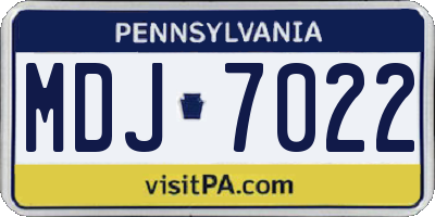 PA license plate MDJ7022