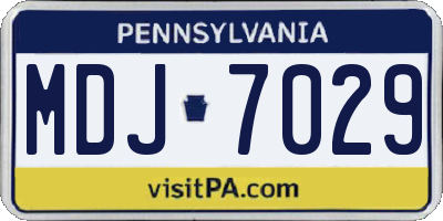 PA license plate MDJ7029