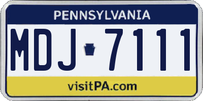 PA license plate MDJ7111