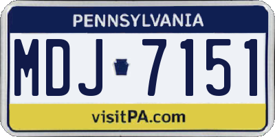 PA license plate MDJ7151