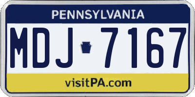 PA license plate MDJ7167