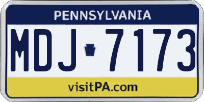 PA license plate MDJ7173