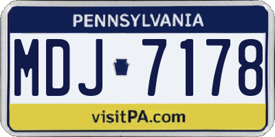 PA license plate MDJ7178