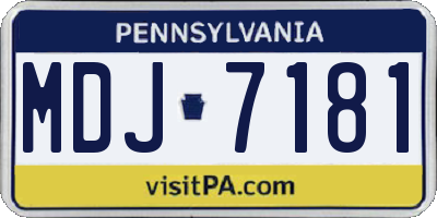 PA license plate MDJ7181