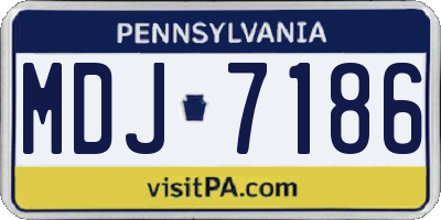 PA license plate MDJ7186