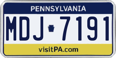 PA license plate MDJ7191
