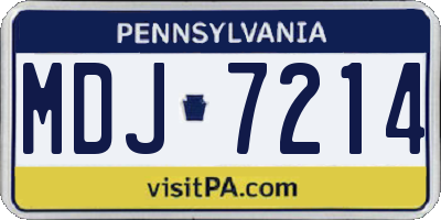 PA license plate MDJ7214
