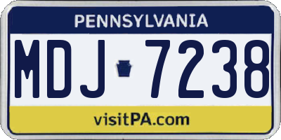 PA license plate MDJ7238