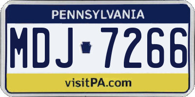 PA license plate MDJ7266