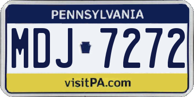 PA license plate MDJ7272