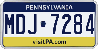 PA license plate MDJ7284