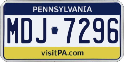 PA license plate MDJ7296