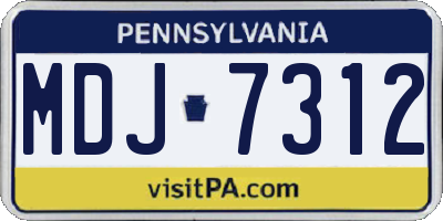 PA license plate MDJ7312