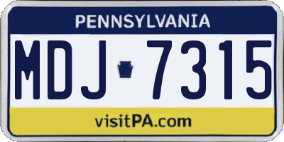 PA license plate MDJ7315