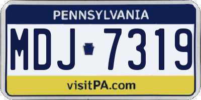 PA license plate MDJ7319