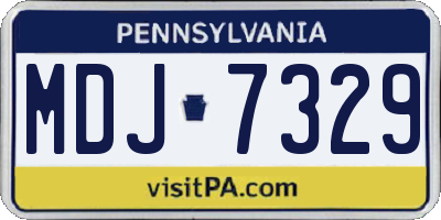 PA license plate MDJ7329