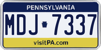 PA license plate MDJ7337