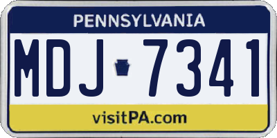 PA license plate MDJ7341