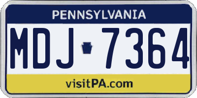 PA license plate MDJ7364