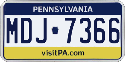PA license plate MDJ7366