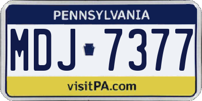PA license plate MDJ7377
