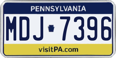 PA license plate MDJ7396