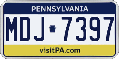 PA license plate MDJ7397