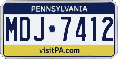 PA license plate MDJ7412