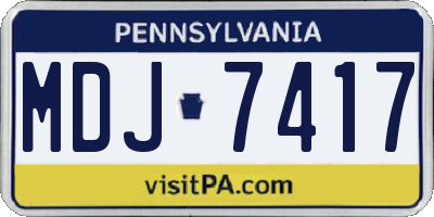 PA license plate MDJ7417