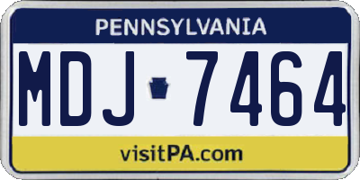 PA license plate MDJ7464