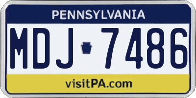 PA license plate MDJ7486