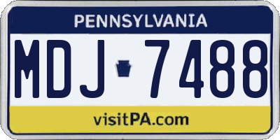 PA license plate MDJ7488