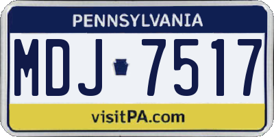 PA license plate MDJ7517