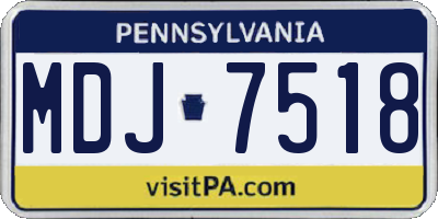 PA license plate MDJ7518