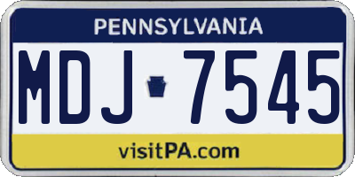 PA license plate MDJ7545