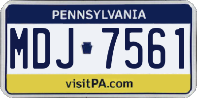 PA license plate MDJ7561
