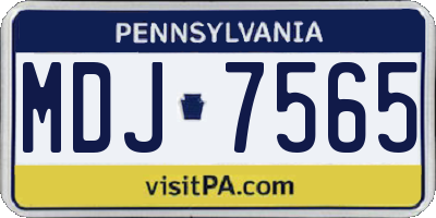 PA license plate MDJ7565