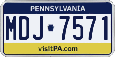 PA license plate MDJ7571