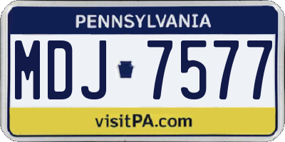 PA license plate MDJ7577