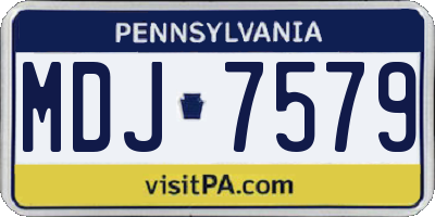 PA license plate MDJ7579