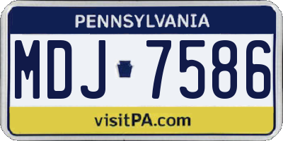 PA license plate MDJ7586