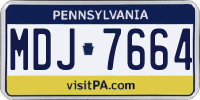 PA license plate MDJ7664