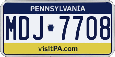 PA license plate MDJ7708