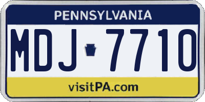 PA license plate MDJ7710