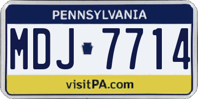 PA license plate MDJ7714