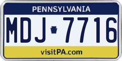 PA license plate MDJ7716