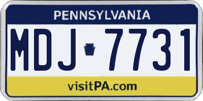 PA license plate MDJ7731