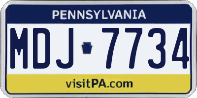 PA license plate MDJ7734